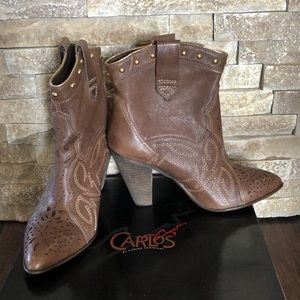 Leather booties by Carlos Santana